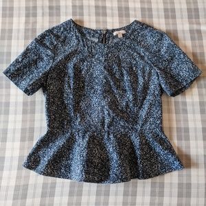GAP Cropped Peplum (Blue Splatter Size 0)